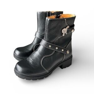 Milwaukee Motorcycle Clothing Co Delusion MVB237 Black Leather Moto Boots 8.5